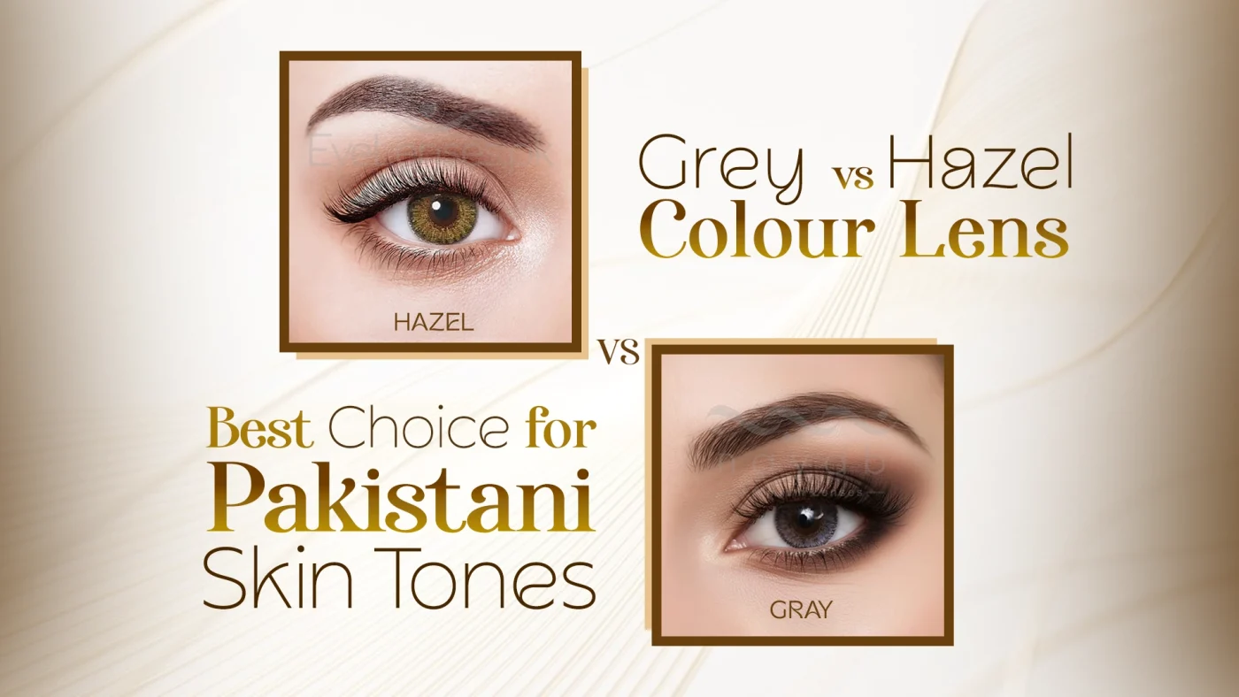 Grey vs Hazel Colour Lens